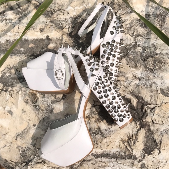 Jeffrey Campbell Shoes - Jeffrey Campbell White w/ Silver Studs PERFECT