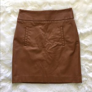 Ann Taylor brown faux leather mini skirt