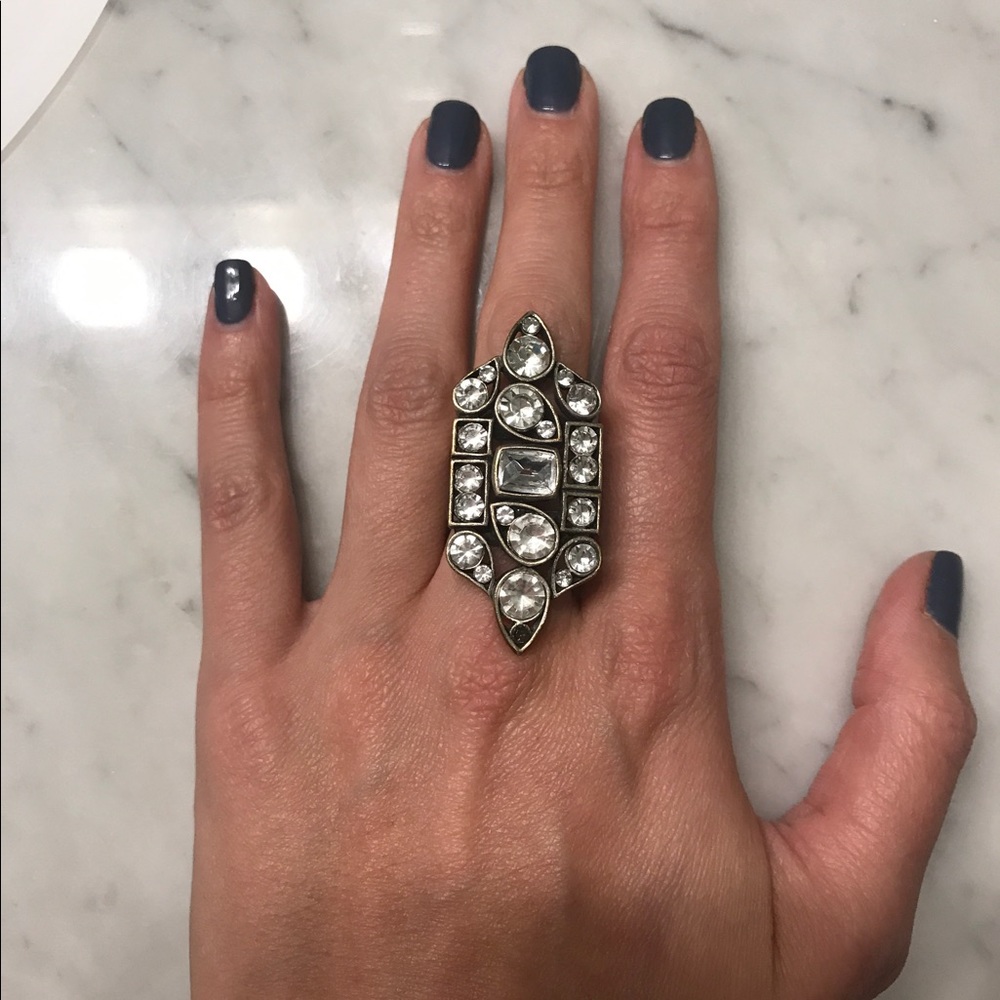 BCBG MAXAZRIA Vintage Silver Cocktail Ring