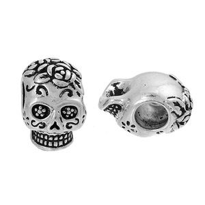 Sugar skull Halloween Day of dead charm Large hole