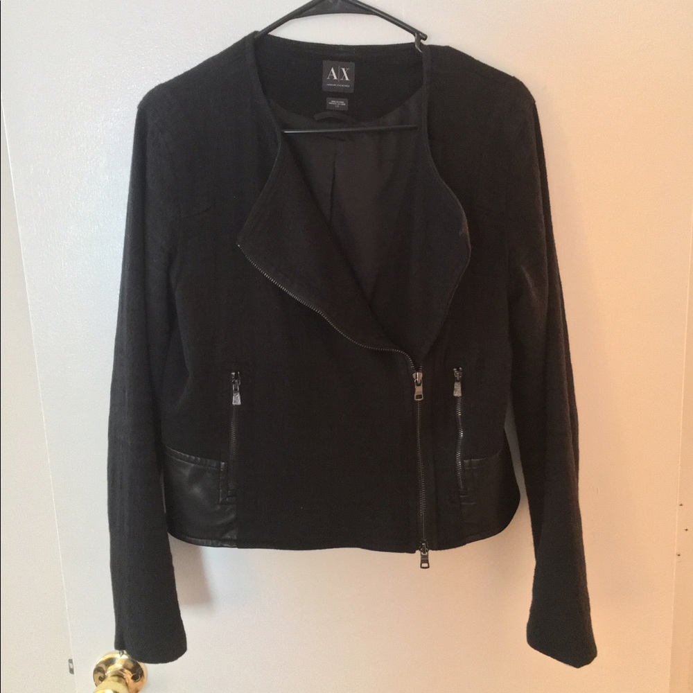 Armani Exchange Moto Leather Combo Jacket