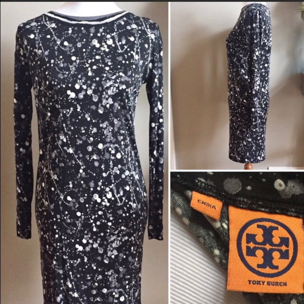 Tory Burch Paint Splatter Silk Dress