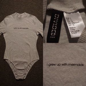 Grey Mock Turtleneck Bodysuit