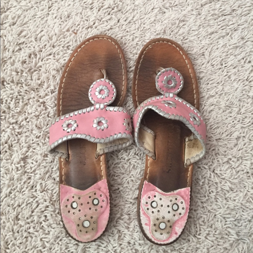Jack Rogers sandal pink & silver, very gently used