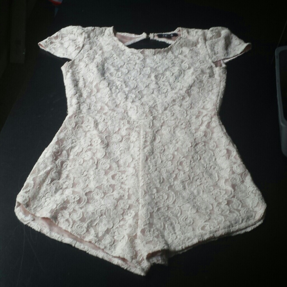 Blush and nude romper