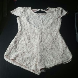 Blush and nude romper