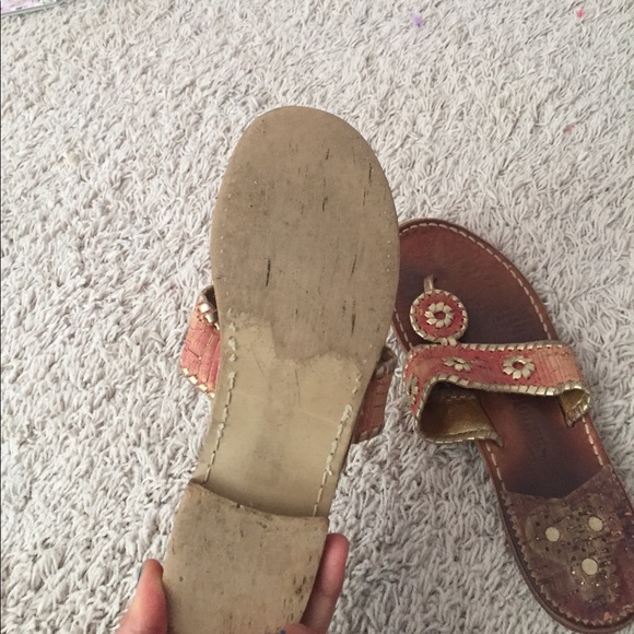 Jack Rogers sandal, gold & red, very gently used - Picture 3 of 4