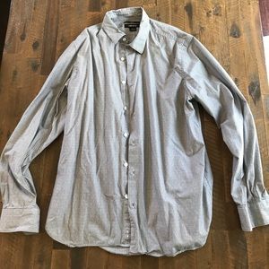 Claiborne men's light grey button down; size L.