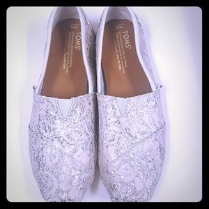 Glittery slip-on TOMS shoes