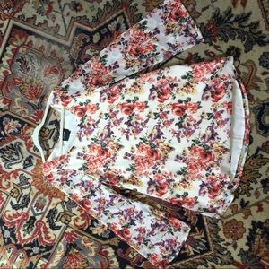 Nasty Gal Floral Bell Sleeved Dress