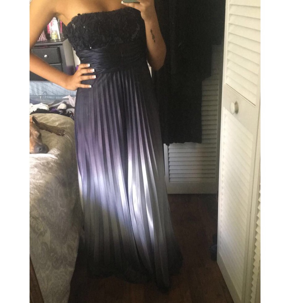 Purple and indigo ombré, strapless, long dress
