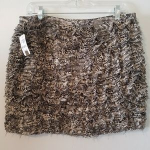 Michael Kors Brown Animal Print Tiered Skirt NWT