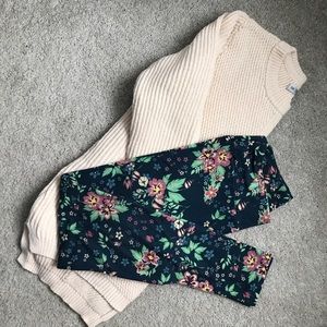 Lularoe navy floral leggings