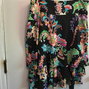 Lauren Ralph Lauren floral tiered hem skirt NWOT