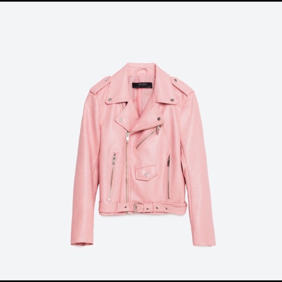 Zara Zara Basic Collection Pink Faux Leather Jacket from Ericka's