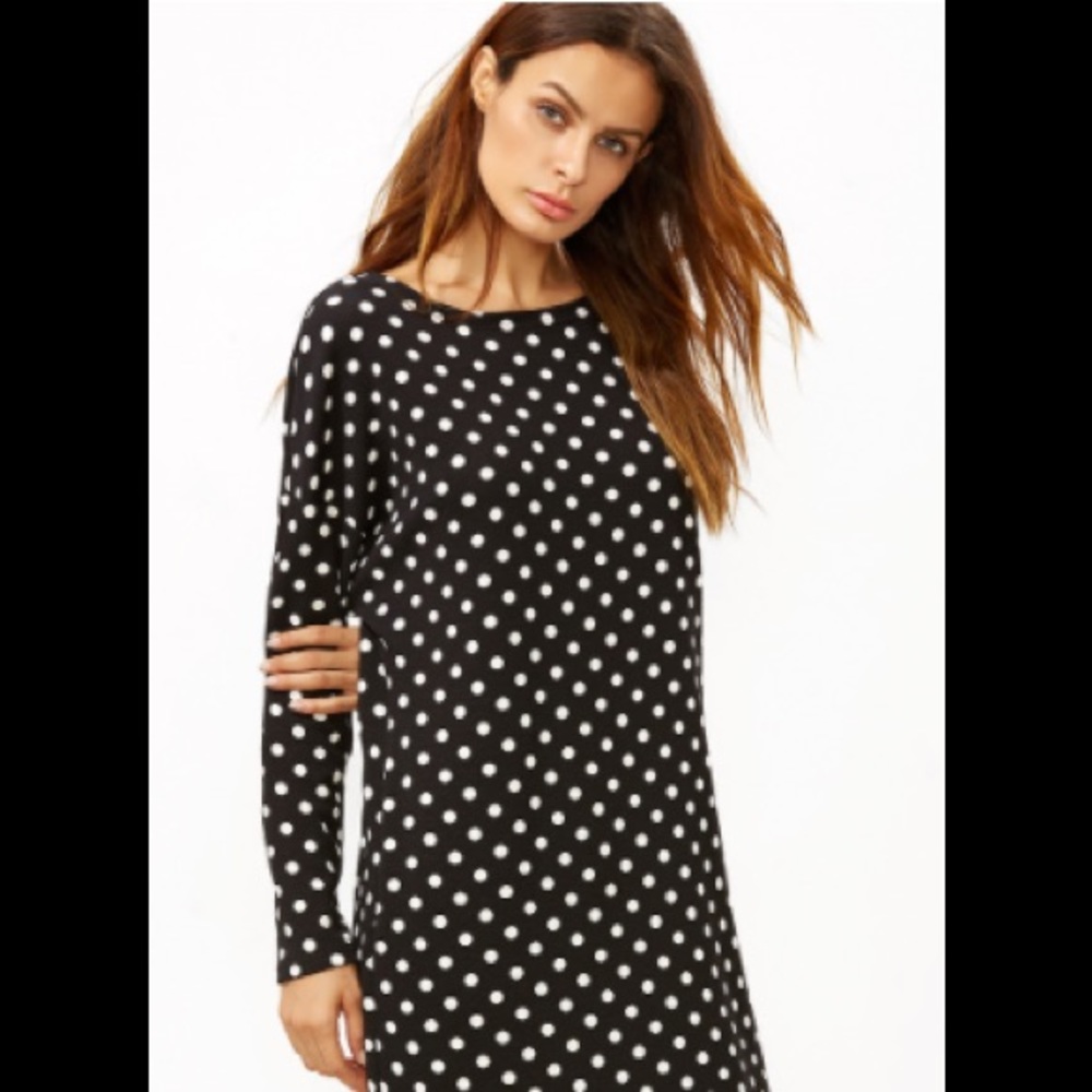 Black Polka Dot Print Cocoon Maxi Dress