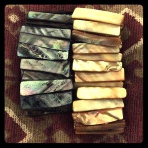 Two abalone shell stretchy bracelets