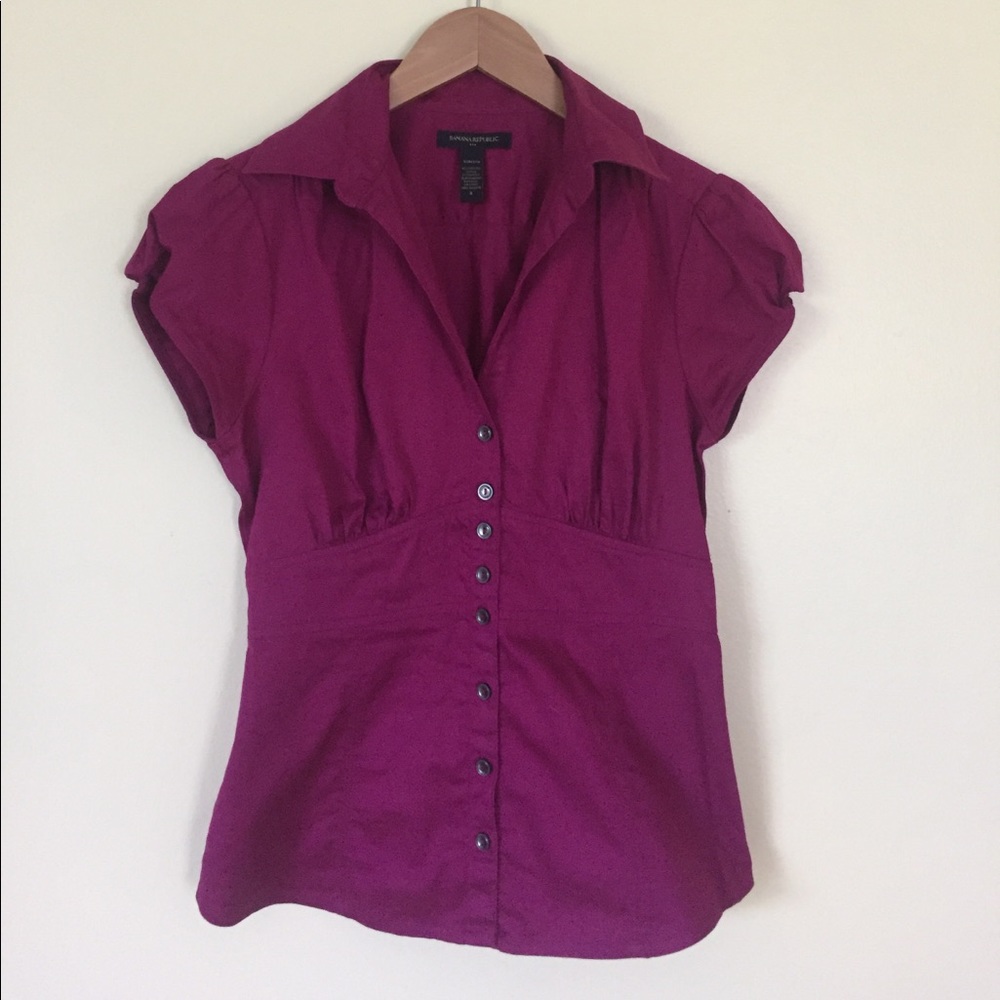 Banana Republic Stretch Short Sleeve Button Down