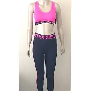 Gym Workout Outfit with Sports Bra Size L/XL