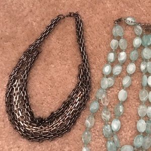 Black and Silver Metal Chain Necklace