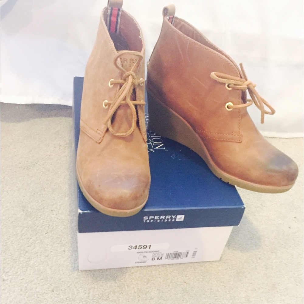 Brand new Sperry Wedge booties !!