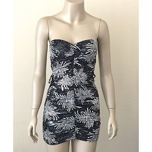 Black and White Print Tube Top Dress Size M
