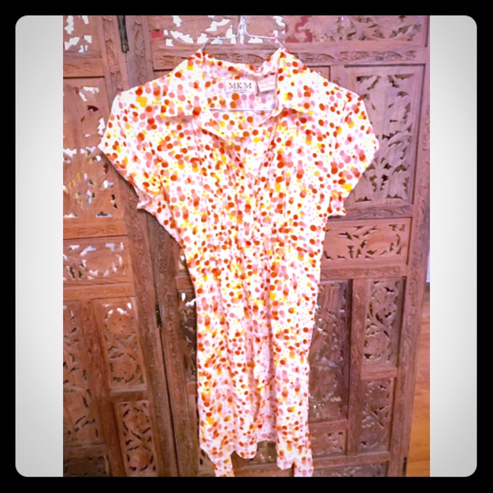 M.K.M polyester blouse: Small -Polkadots
