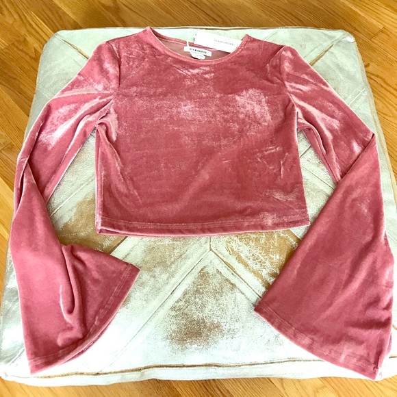 Cropped Crushed Velvet top - Picture 3 of 6