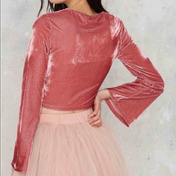 Cropped Crushed Velvet top - Picture 6 of 6