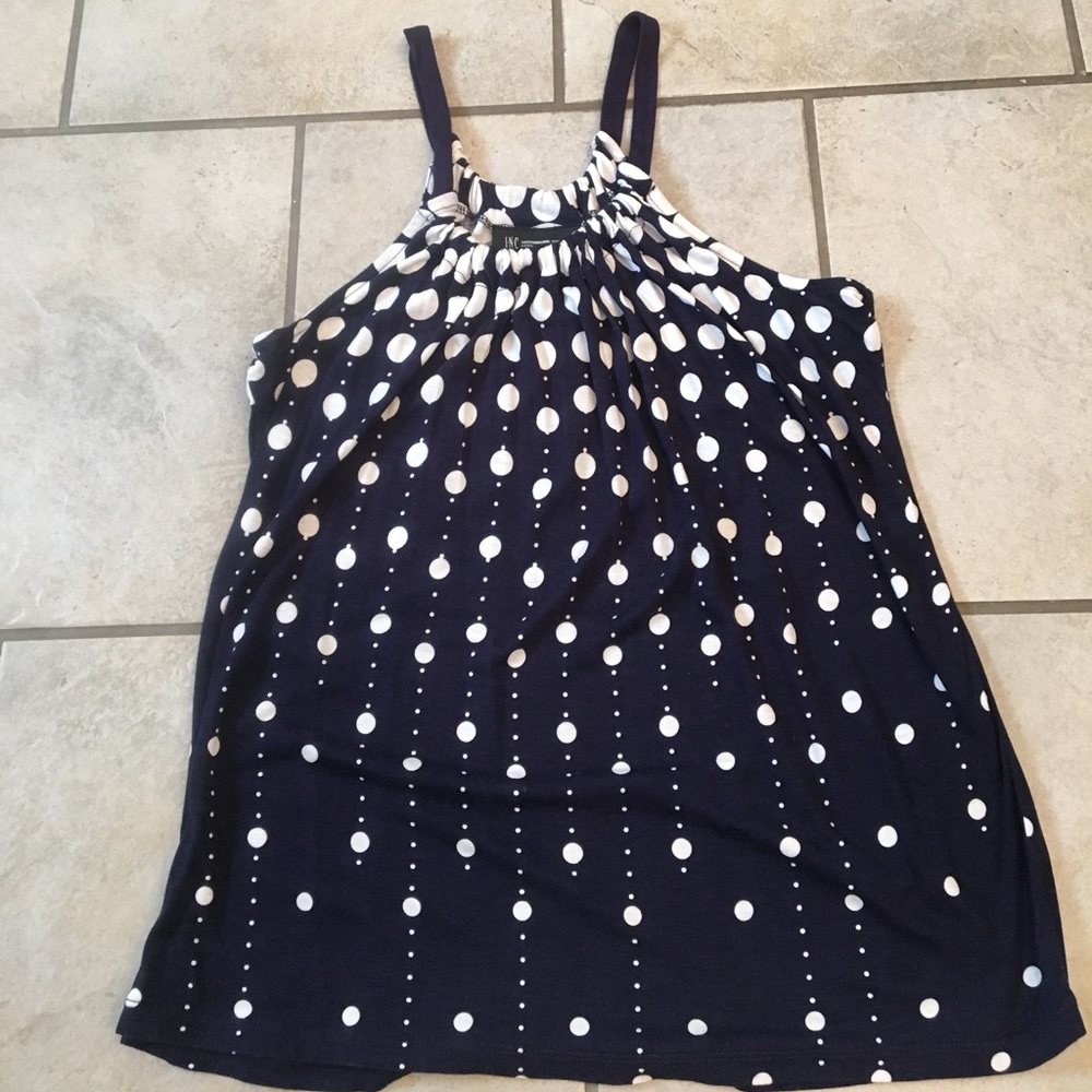 INC petite size small /blue with white polka dots