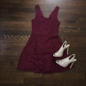 Burgundy Lace Dress
