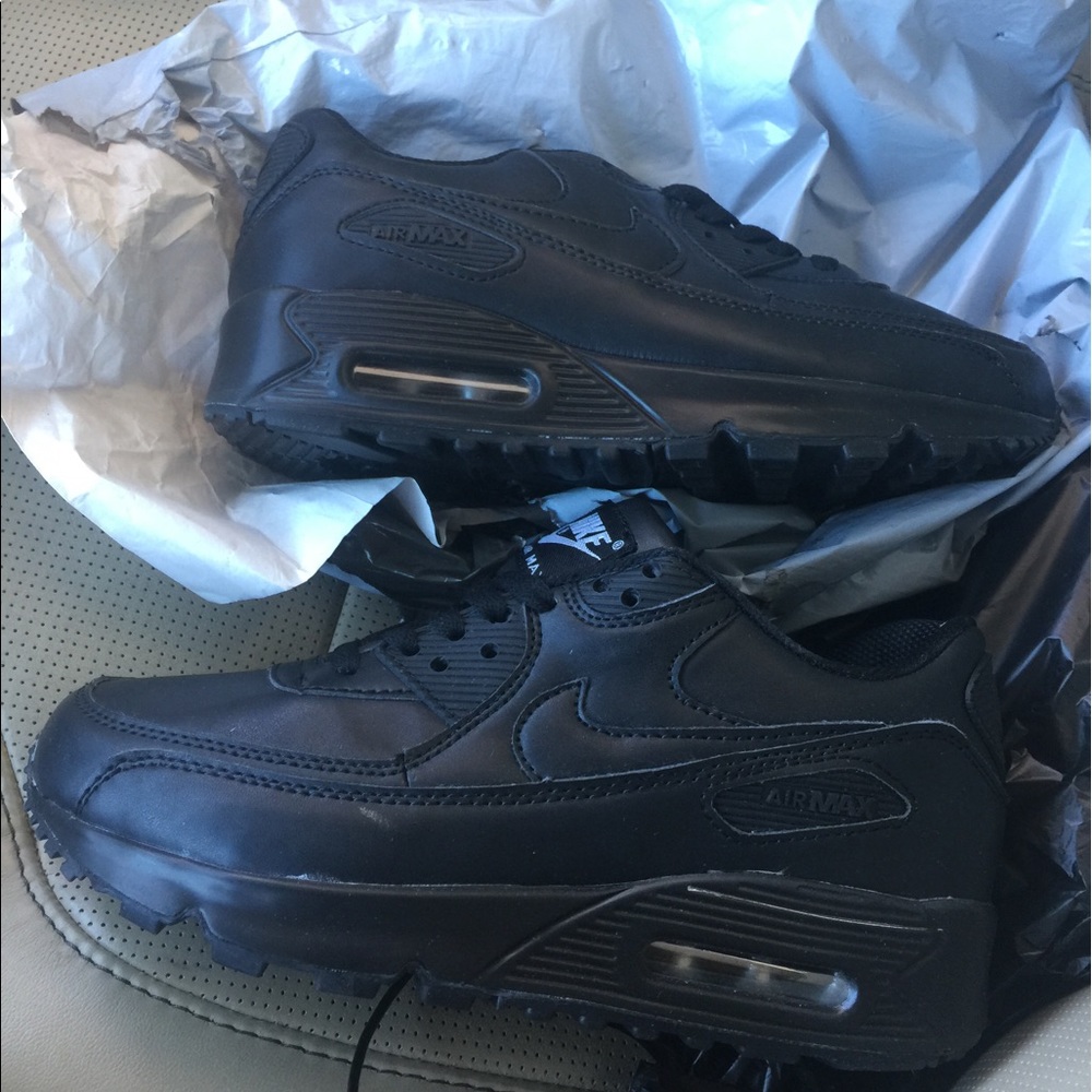 Black Nike Air Max 90 Leather Triple Black
