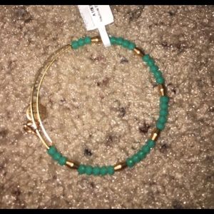 Alex & Ani green & gold bracelet.