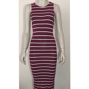 SOLD!!! Burgundy Striped Midi Dress Size S