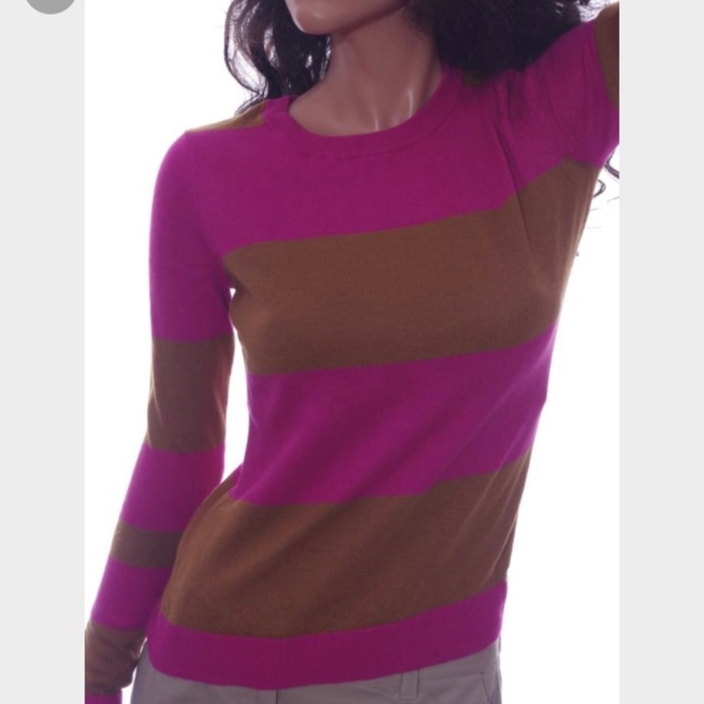 pinkish purple brown striped cardigan