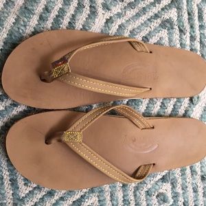 New Rainbow flip flops - unique yellow!