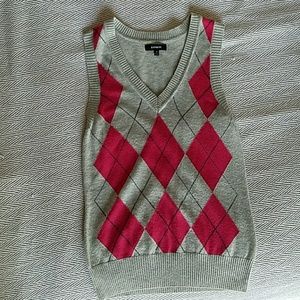 Express Women's Argyle Sweater Vest