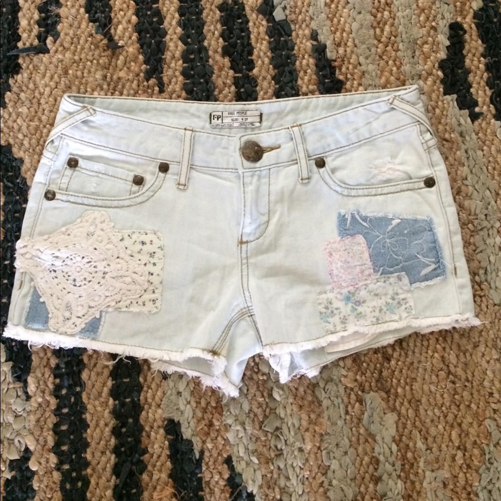 Free People Embroidered Shorts