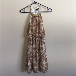 As U Wish Halter Top Patterned Summer Dress