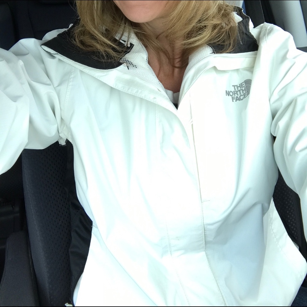 White Northface windbreaker