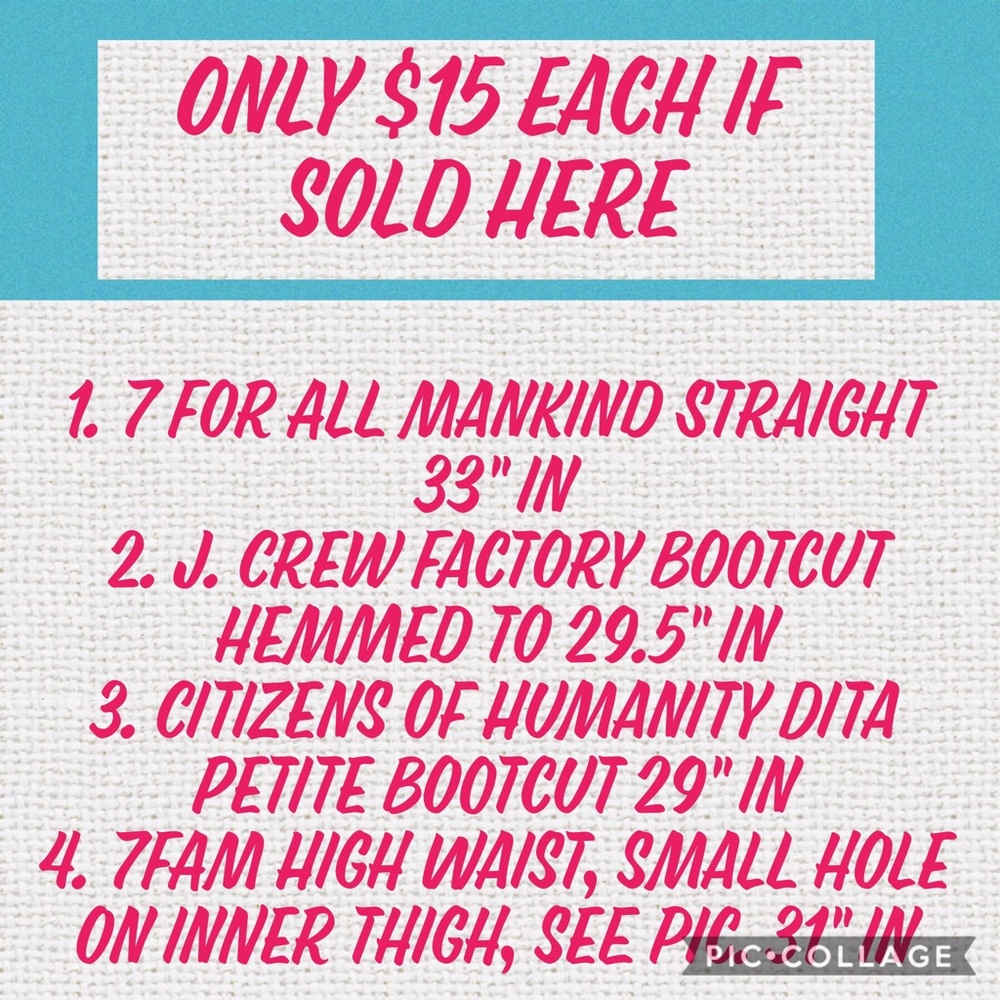 $15 Each - Size 8 Designer Jeans - Picture 2 of 4