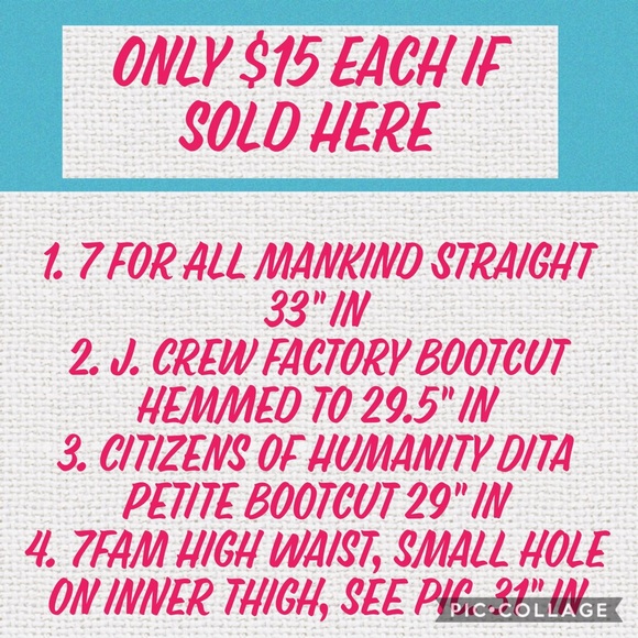 $15 Each - Size 8 Designer Jeans - Picture 2 of 4