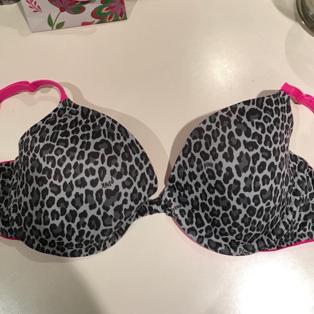 Hot pink cheetah Victoria Secret bra size 34B