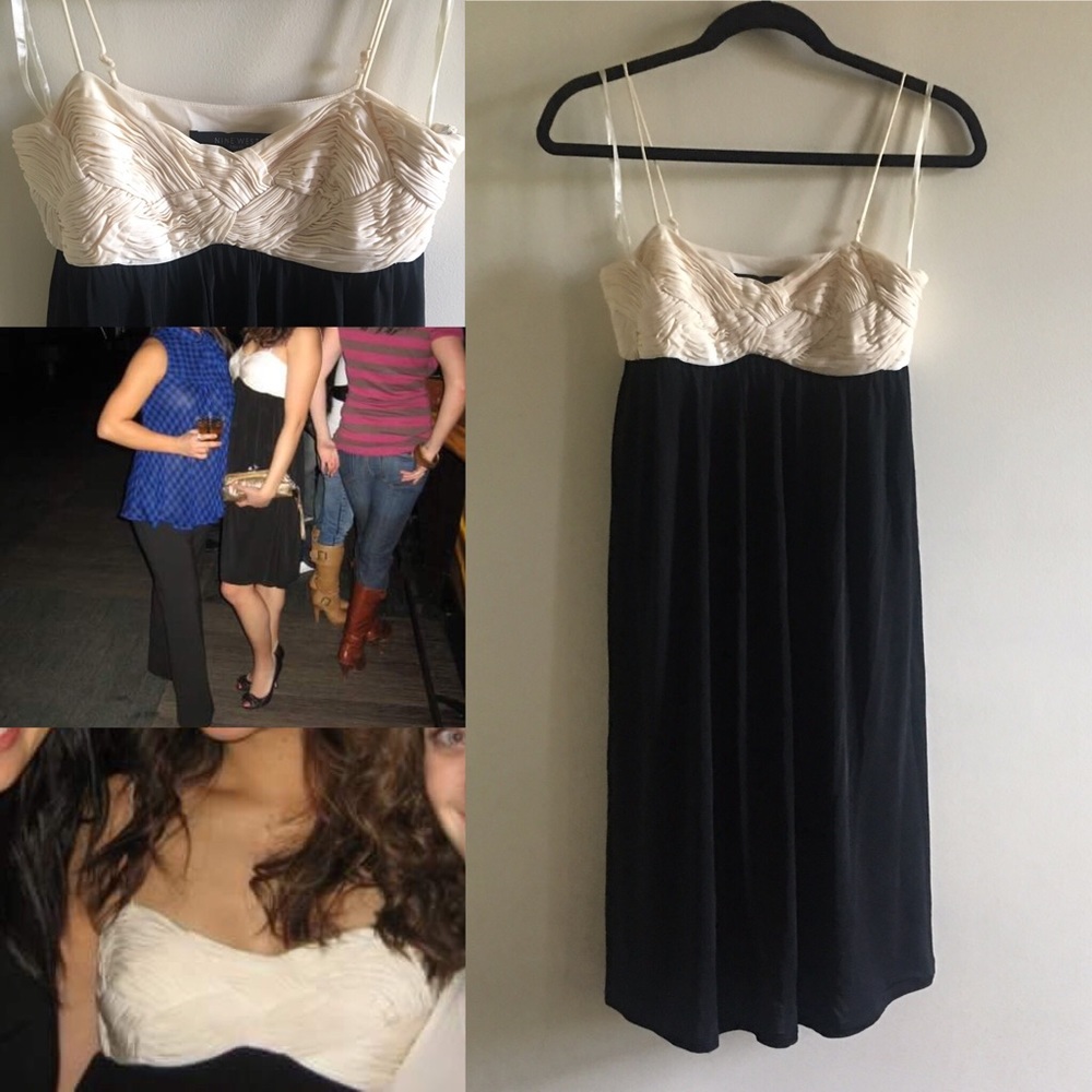 Nine West Two Tone Cocktail Beige Black Nye Prom Party Dress Lauren Conrad