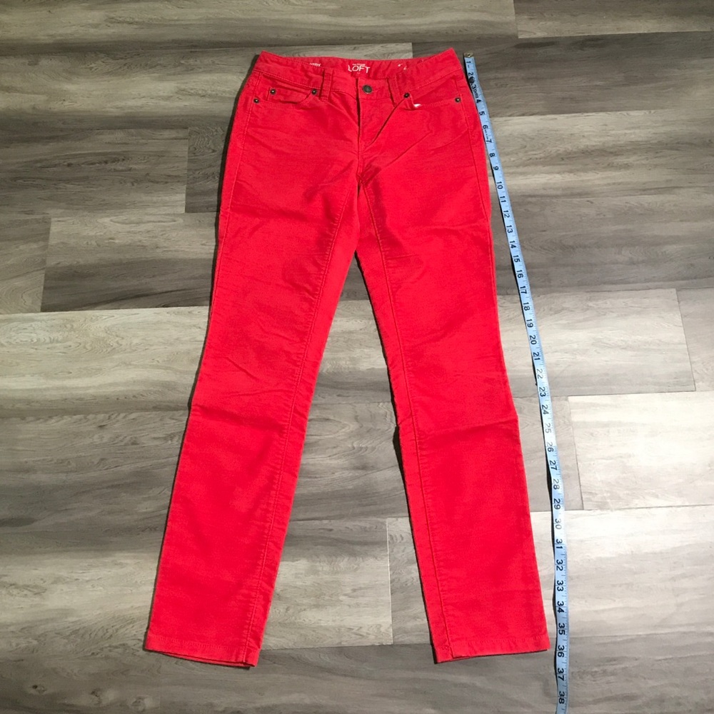 Loft Red-Orange Corduroy Pant