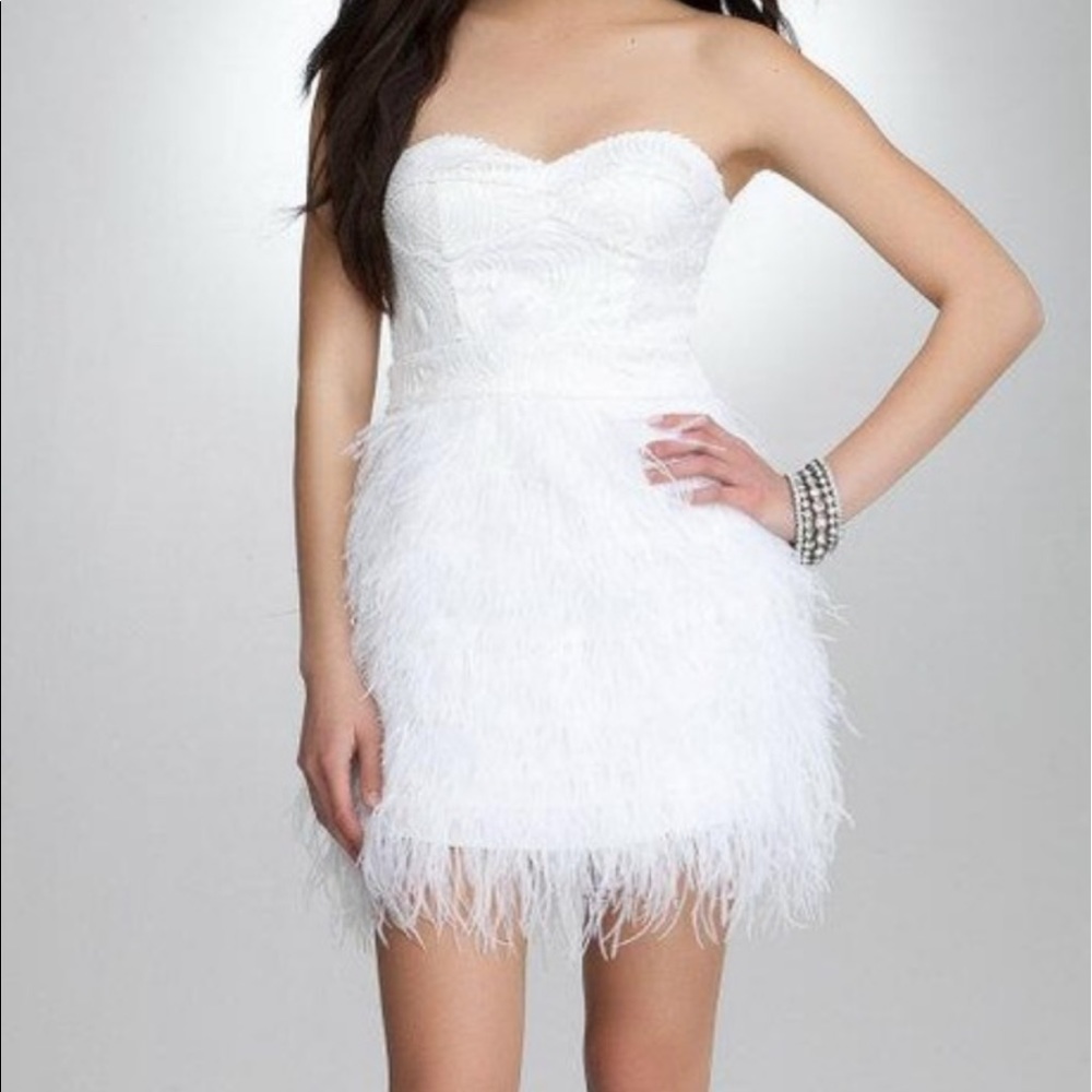 Sequin and feather dress