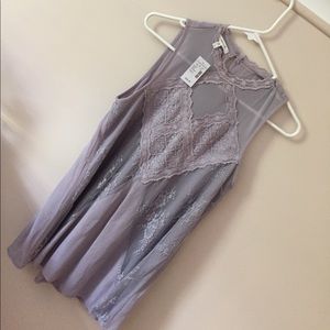 Lavender Sleeveless Bohemian Blouse