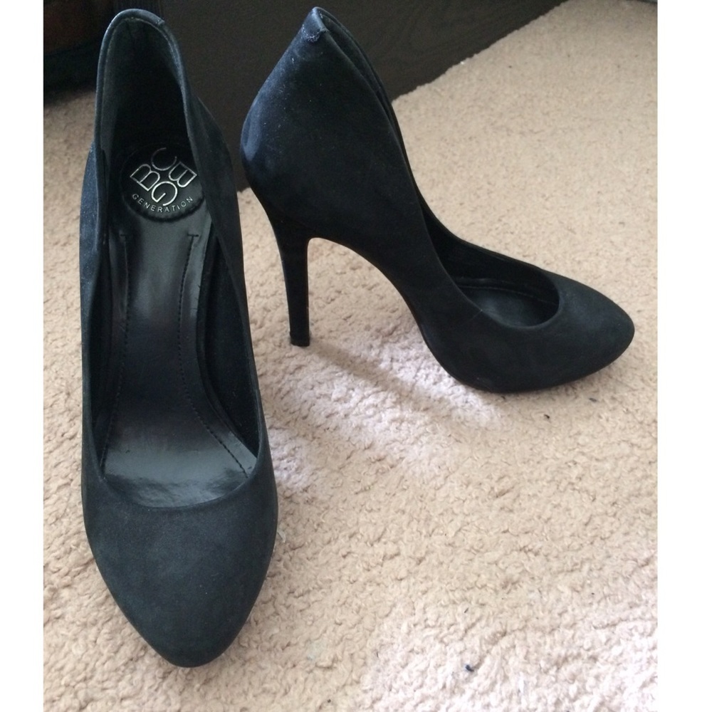 BCBG Black Suede Heels size 6