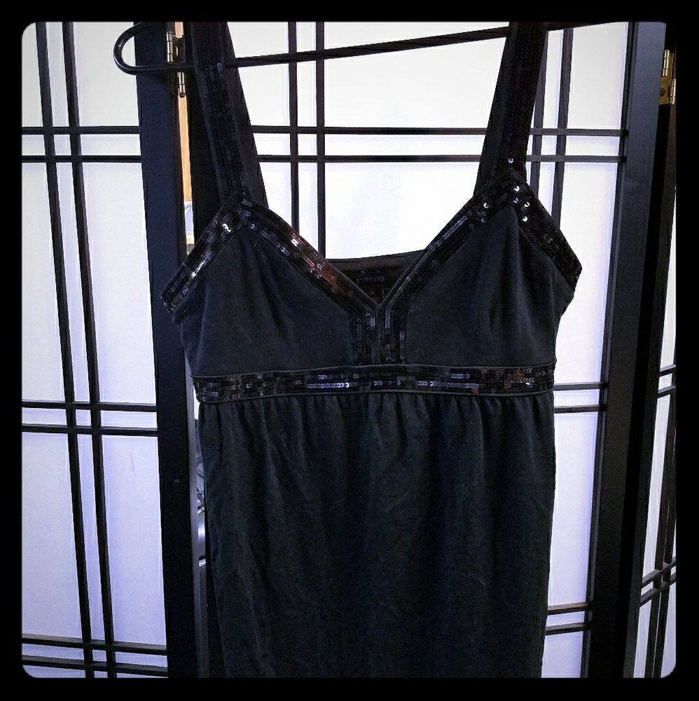 Black sequen tank top