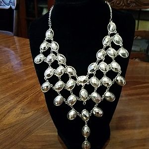 Silver beaded necklace